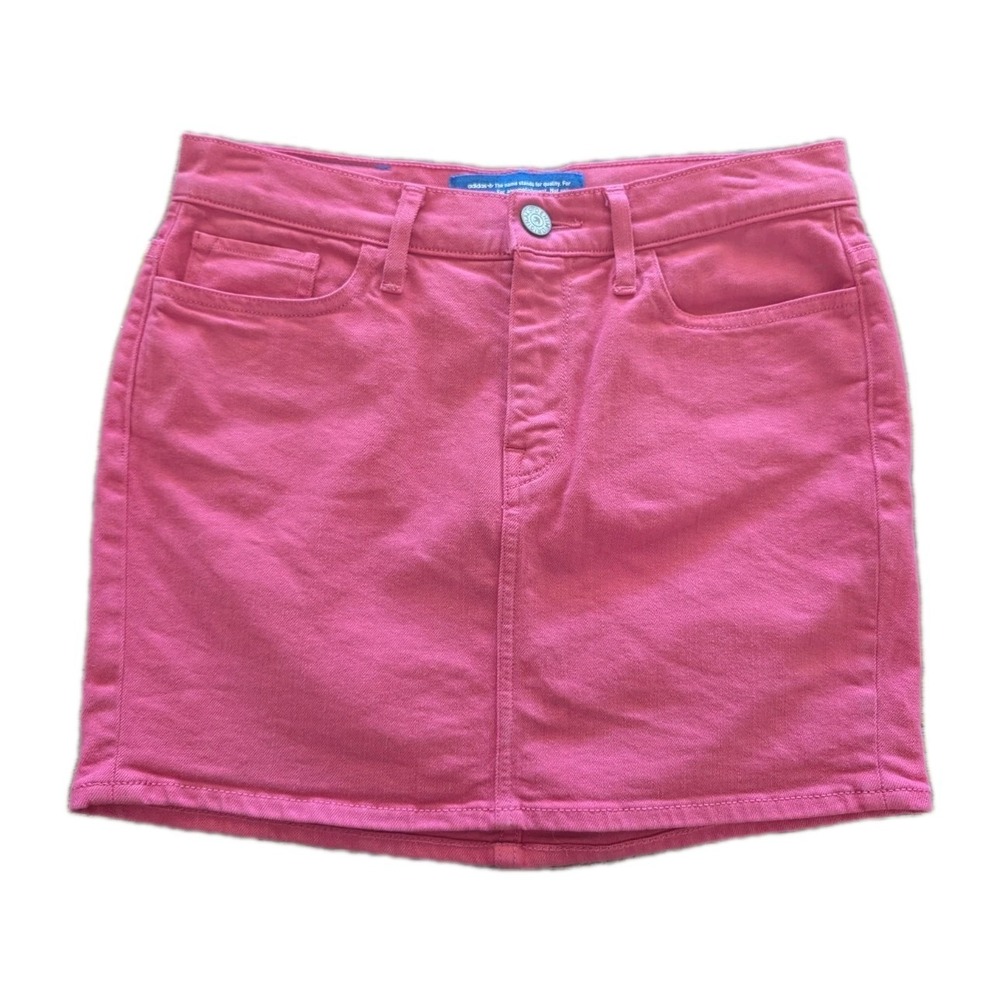Adidas Originals Denim x Diesel Pink Mini Skirt Sz 28 2012 Rare Collab Y2K